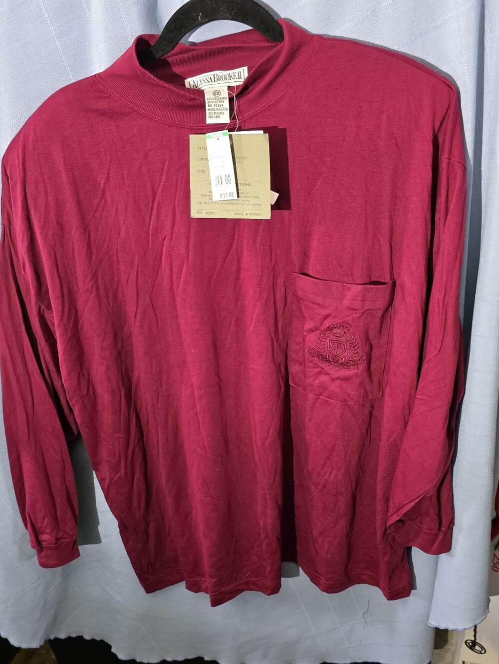 Alyssa Brooke 2 Long Sleeve Pocket Tee - Wine